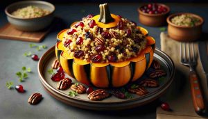 Stuffed Acorn Squash with Quinoa, Cranberries, and Pecans