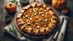 Pumpkin and Feta Galette: A Savory Autumn Delight with a Flaky Crust and Fresh Herbs