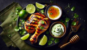 Honey-Lime Grilled Chicken with a Zesty Cilantro-Yogurt Sauce