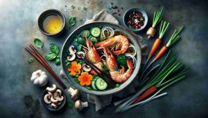 Delicious Vietnamese Pho with a Twist of Prawns and Vegetables