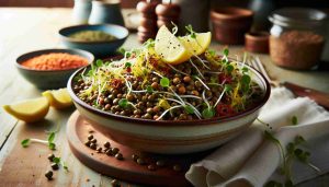 Hearty Sprouted Lentil Salad with Zesty Lemon Vinaigrette