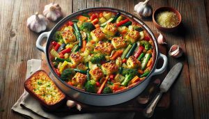 Classic Vegetable Casserole with Garlicky Bread Crust