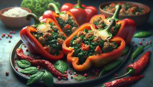 Velvety Balkan-Style Stuffed Peppers with Kale and Lamb