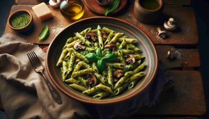 Hearty Pesto Mushroom Penne