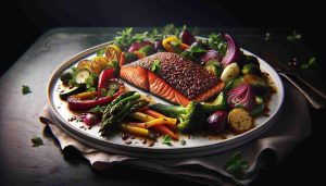 Exquisite Flaxseed-Crusted Salmon with Herb-Infused Exotic Vegetables