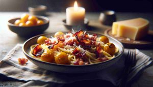 Bacon Carbonara with Roasted Cherry Tomatoes and Crisp Pecorino