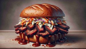 Zesty Barbecue Brisket Sandwich with Tangy Slaw and Smoky Sauce