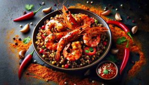 Exquisite Quinoa and Prawns with Spicy Pepper Sauce