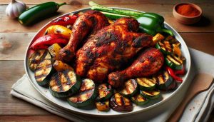 Spicy Jamaican Jerk Chicken with Grilled Vegetables