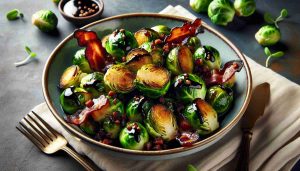 Savory Roasted Brussels Sprouts with Balsamic Glaze and Crispy Bacon