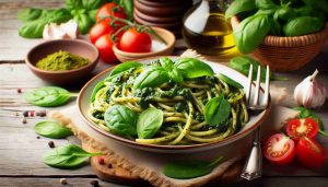 Hearty Spinach and Pesto Pasta: A Nutritious and Flavorful Italian Delight