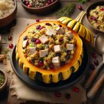 Turkey Stuffed Delicata Squash with Wild Rice and Cranberries