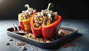 Quinoa and Flaxseed-Stuffed Peppers with a Zesty Feta Crumble: A Nutritious and Tangy Delight