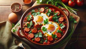 Hearty Shakshuka with Fresh Herbs and Spicy Sausage