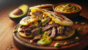 Venezuelan Arepas with Flavorful Beef Filling and Zesty Avocado Sauce