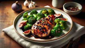 Balsamic Fig Glazed Chicken with Garlic Butter Broccoli