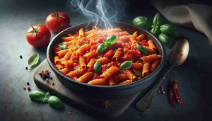 Classic Spicy Ziti Pasta with Rich Tomato Sauce and Italian Herbs