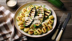 Grilled Zucchini and Gnocchi with Parmesan Herb Sauce