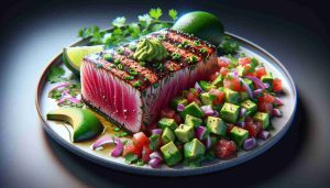 Wasabi-Infused Seared Tuna Steak with Avocado Salsa