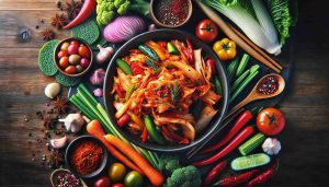 Delicious Korean Kimchi with Vibrant Vegetables