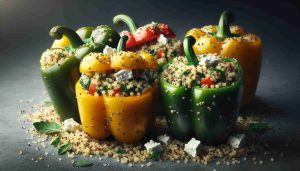 Quinoa-Stuffed Bell Peppers with a Unique Blend of Herbs and Feta