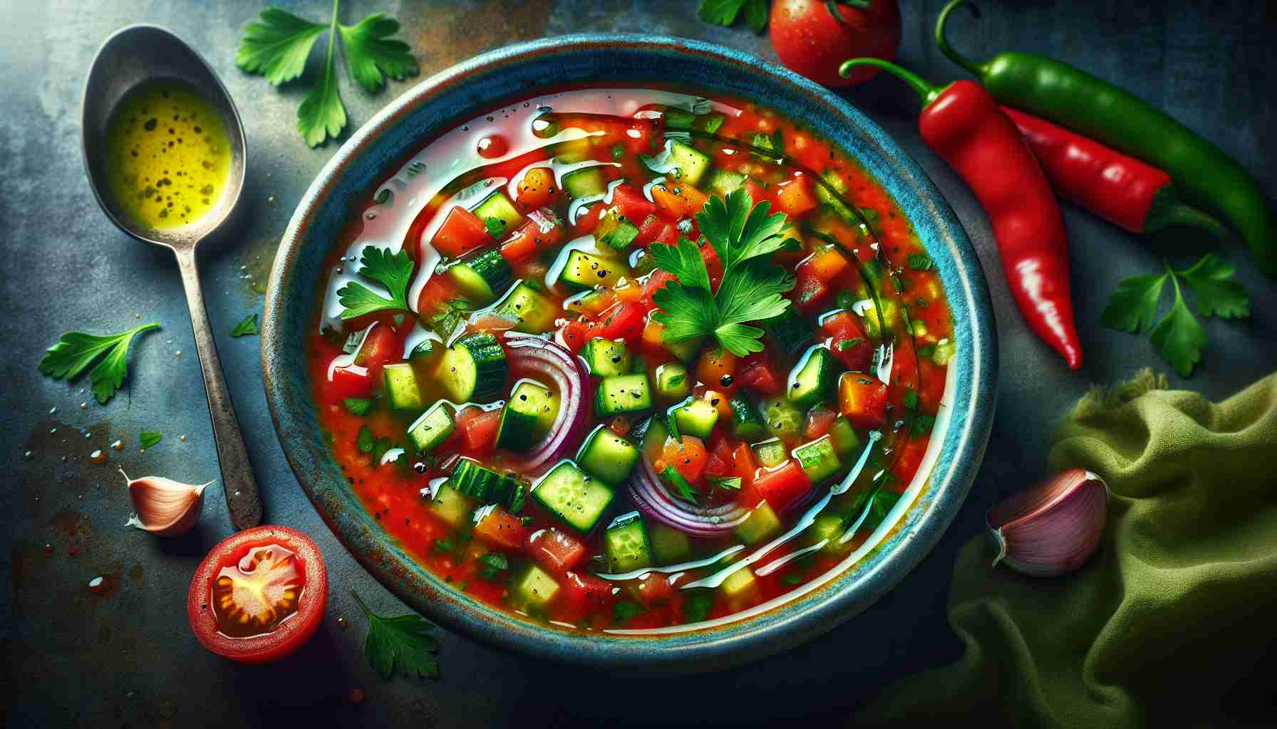 Flavorful Gazpacho with Fresh Vegetables